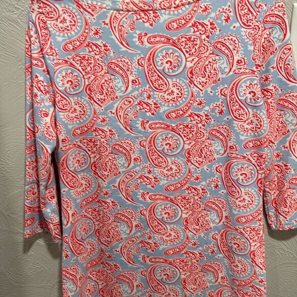 Gretchen Scott Magpie Dress Plentiful Paisley Stretch Coral & Blue Size Small - Picture 4 of 5